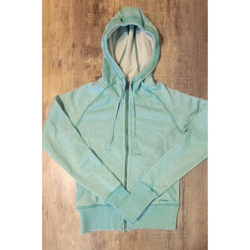 Patagonia Womens Small Mint Green Full Zip Hoodie Organic Cotton Sweatshirt